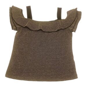 Banana Republic Black and White Off Shoulder Cold Shoulder Tweed Top Sz Large‎